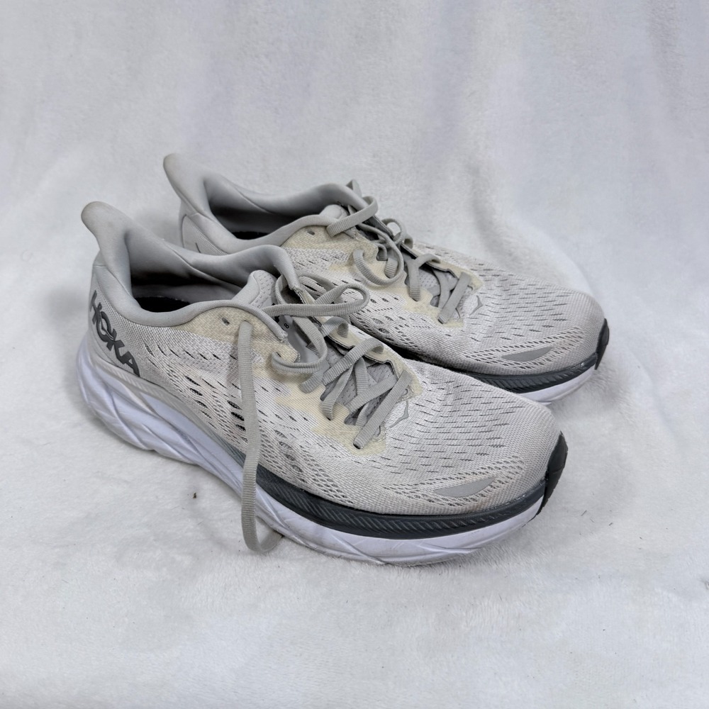 Hoka Clifton 8 Shoes Mens 8 White Athletic Running Sneaker F27222B
